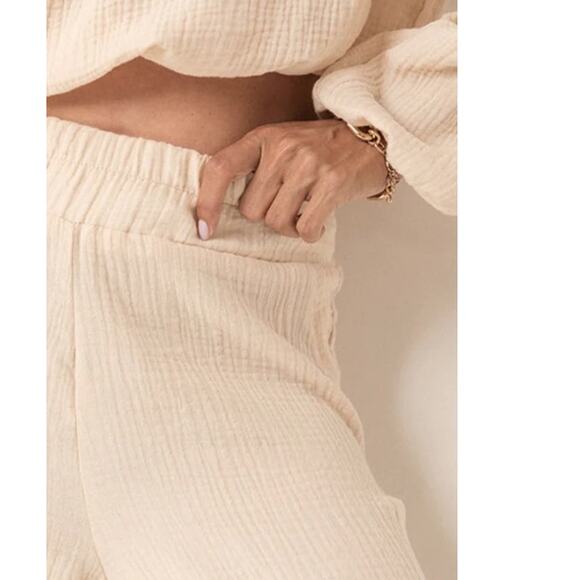 Cozy Cotton Breeze Off Shoulder Top and Pants Set | Size Small | Chicgenes - Picture 2 of 4